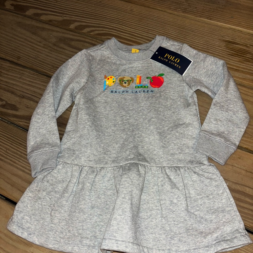 NWT Ralph Lauren Gray Kids Dress size 2